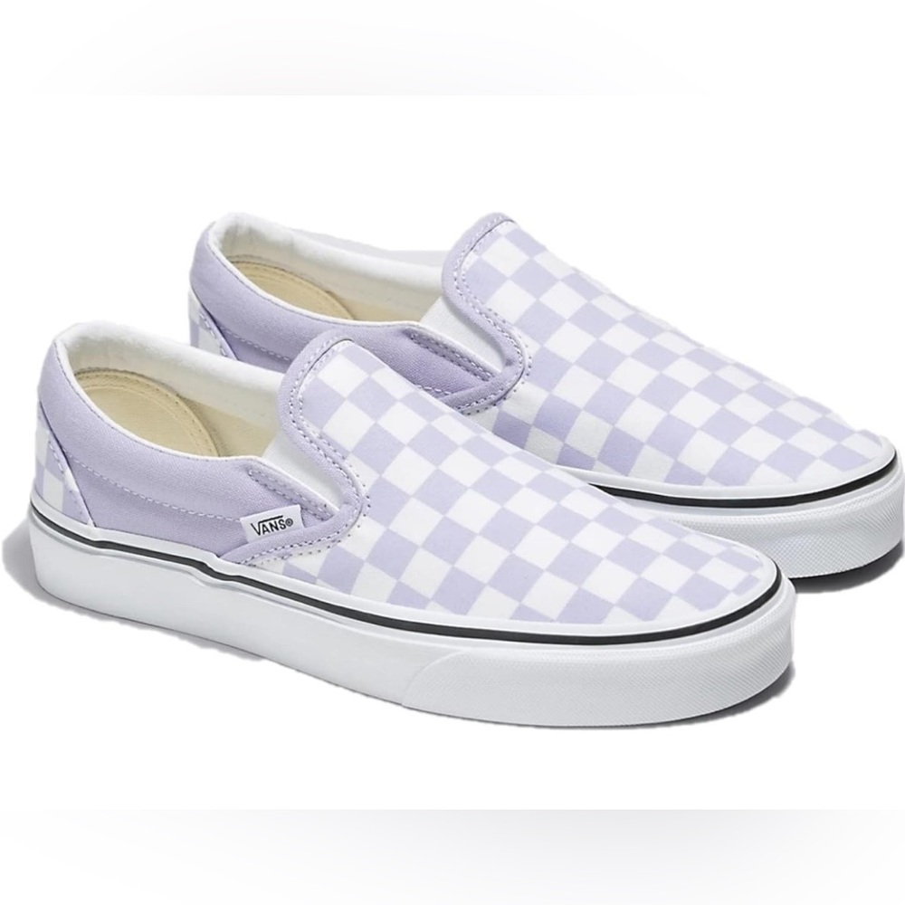 Classic Slip-On Checkerboard Shoe Light Purple & White {US Women’s Size 11}